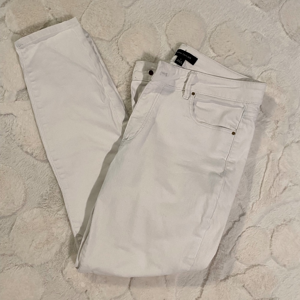 White midrise ann taylor jeans